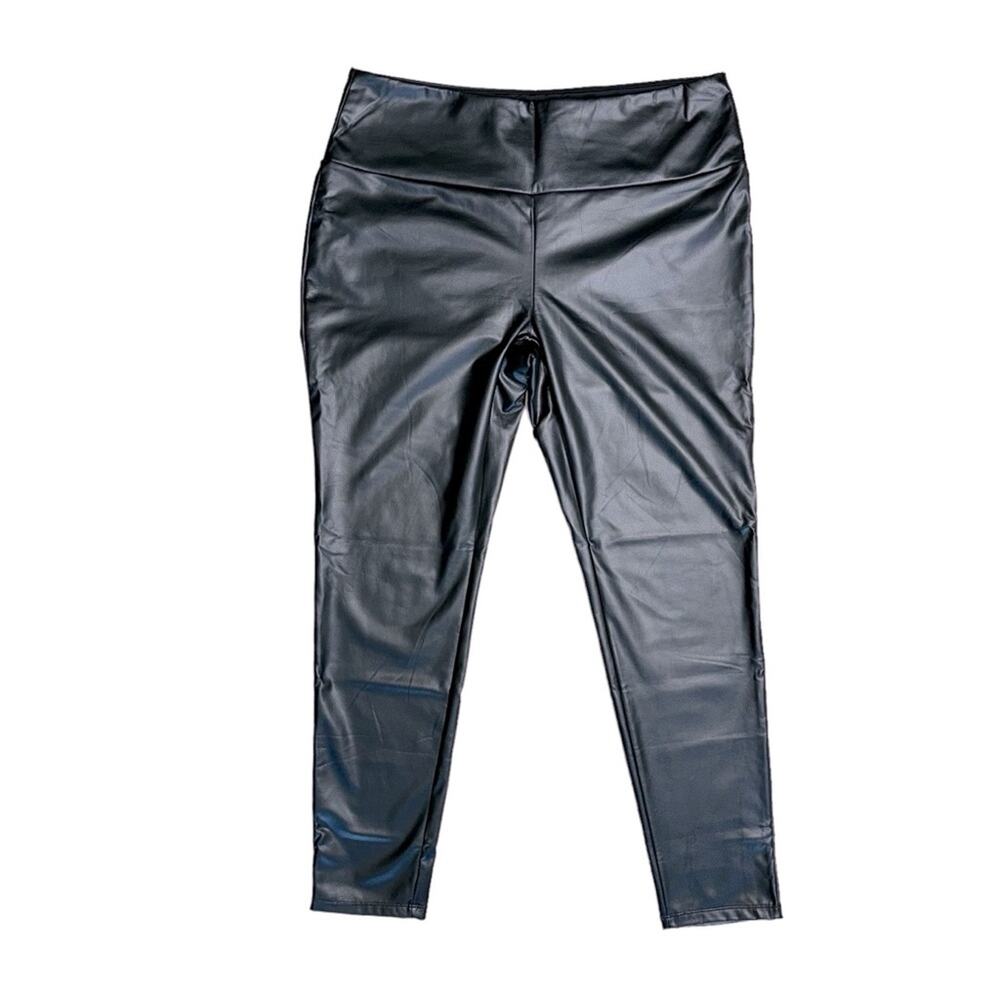 RUBY RIBBON Black Faux Leather Leggings Pants Women’s